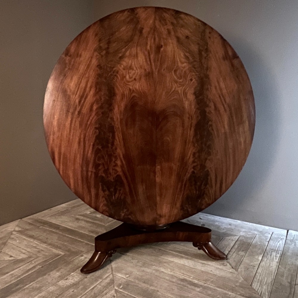 C19th Manx Mahogany Circular Tilt-Top Dining Table View V