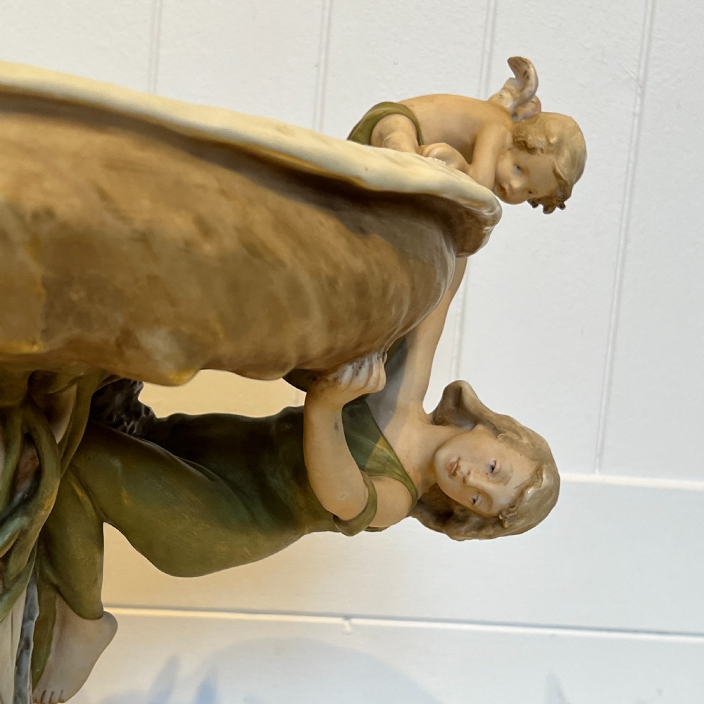 Large Art Nouveau Royal Dux Porcelain Centrepiece View IV