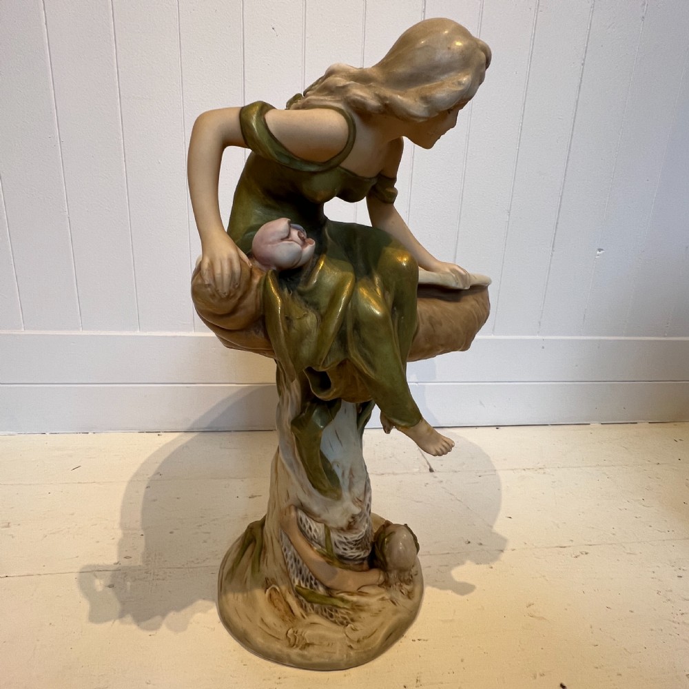Large Art Nouveau Royal Dux Porcelain Centrepiece View V