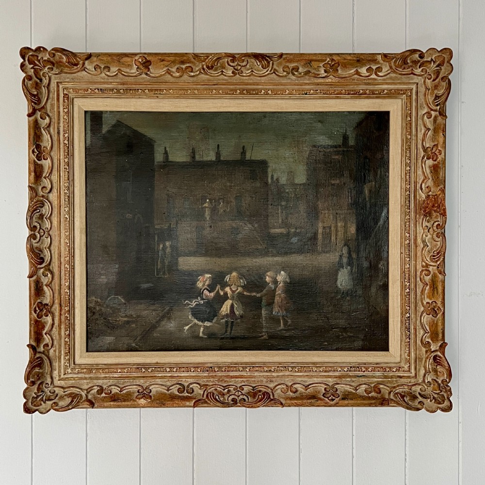 English School 'Child's Play' Oil On Canvas