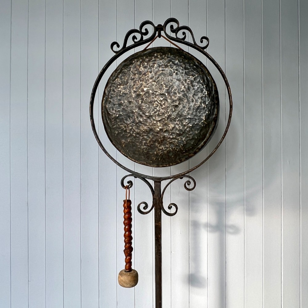 Antique Wrought Iron and Bronze Dinner Gong View III