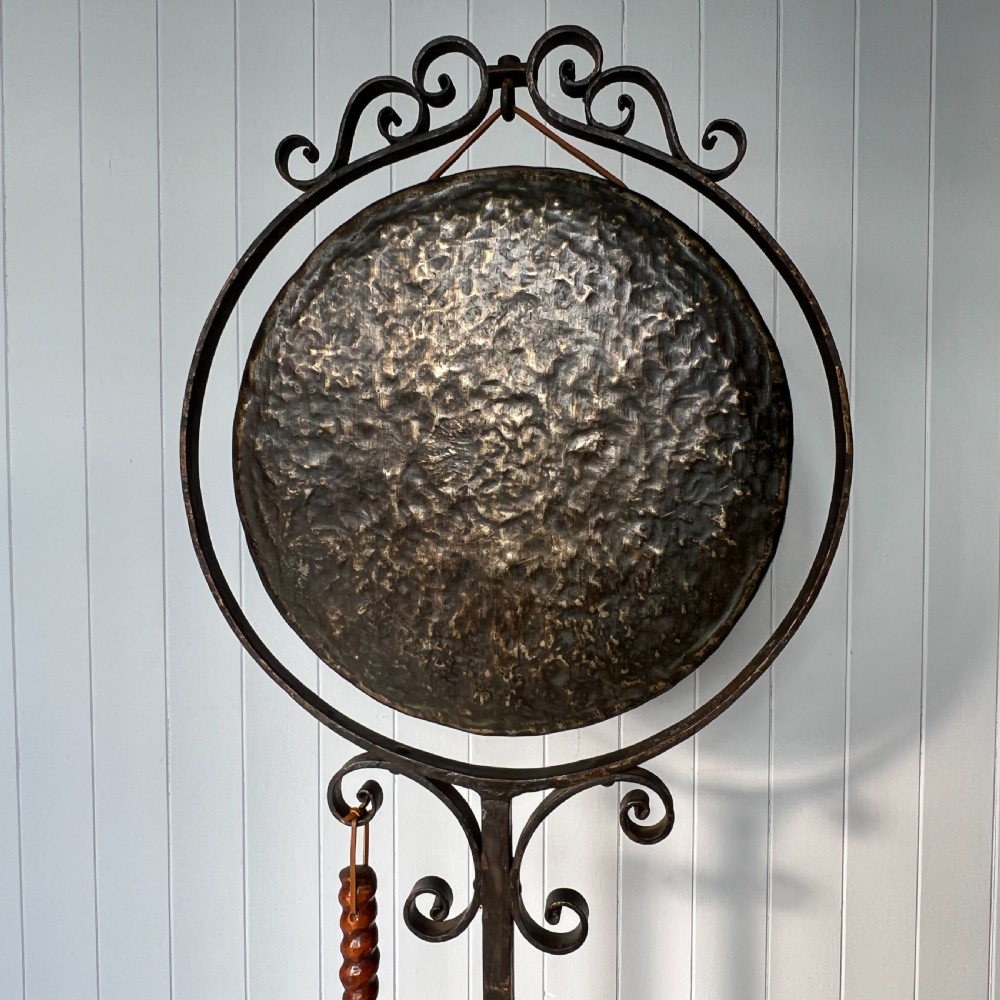 Antique Wrought Iron and Bronze Dinner Gong View IV
