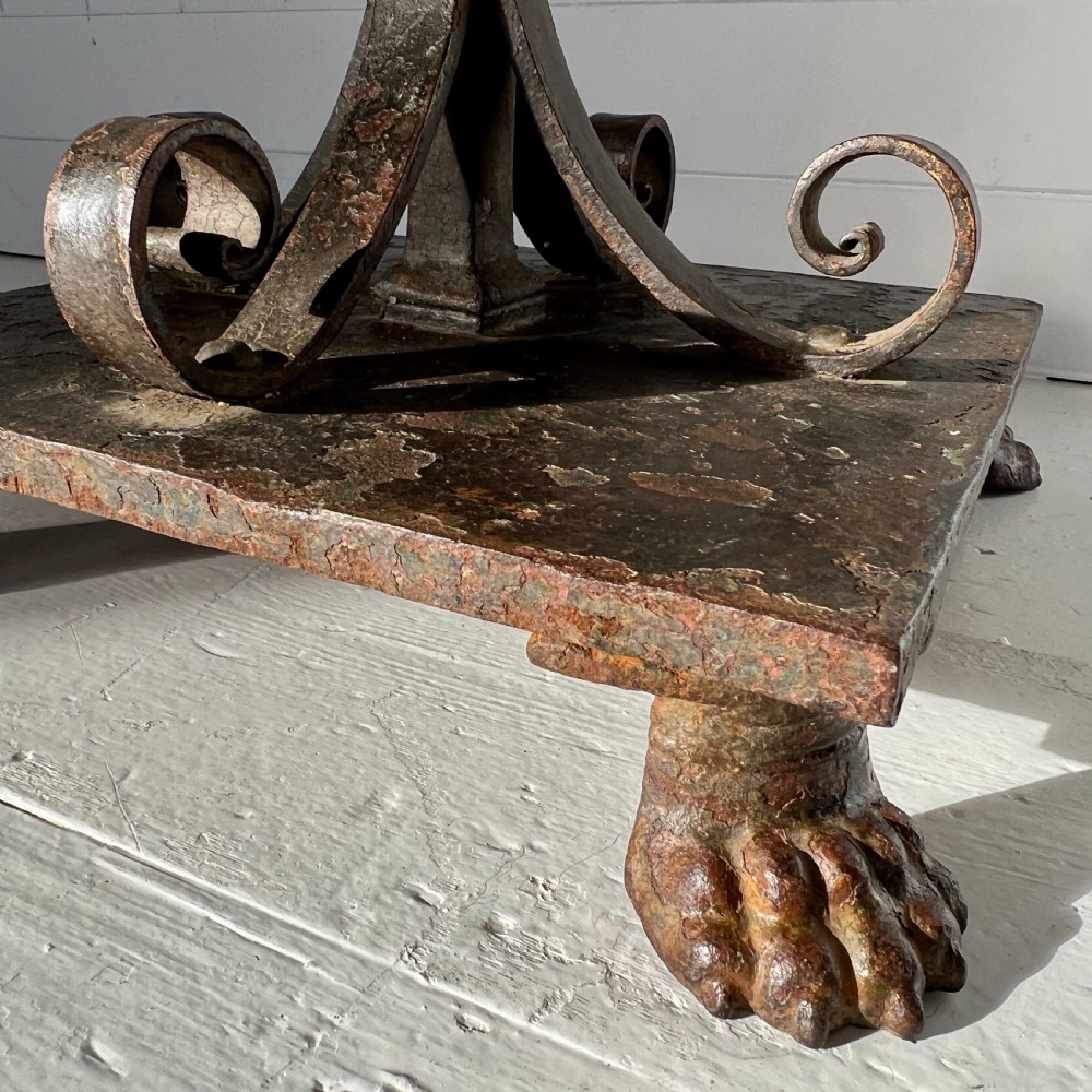 Antique Wrought Iron and Bronze Dinner Gong View V