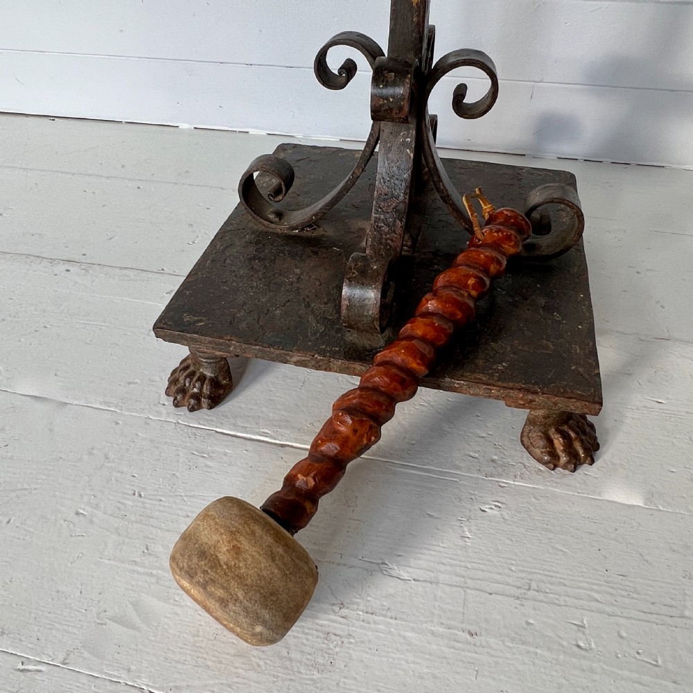 Antique Wrought Iron and Bronze Dinner Gong View VII