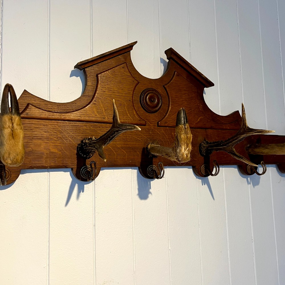 Large Black Forest Oak Coat & Hat Rack View II