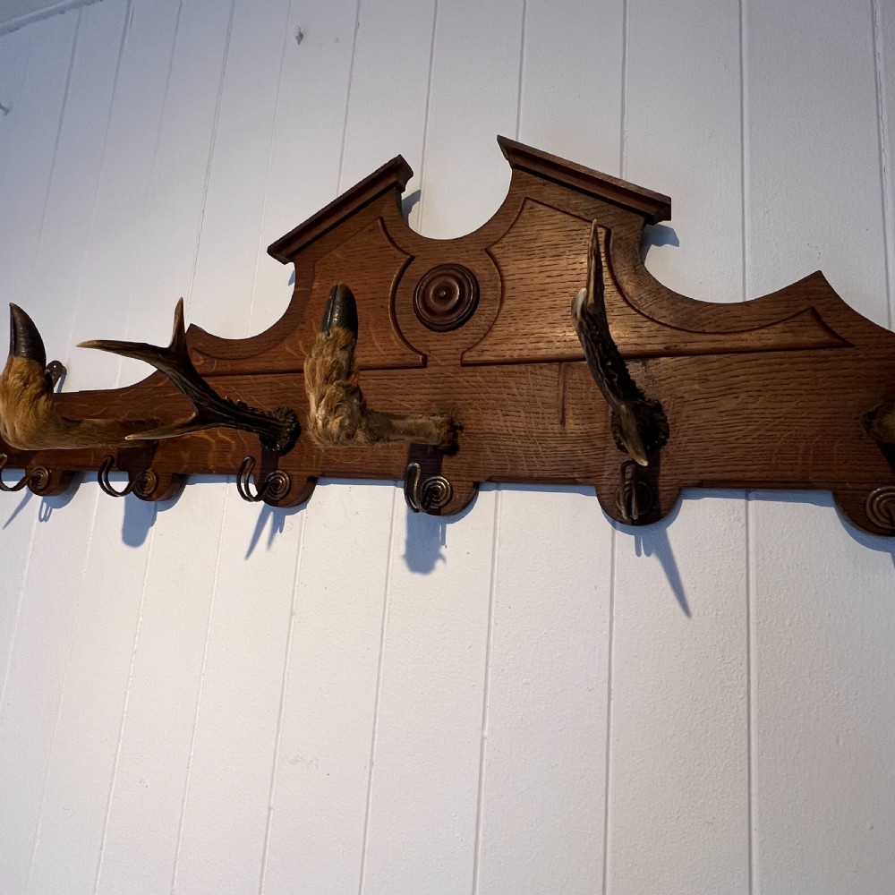 Large Black Forest Oak Coat & Hat Rack View V