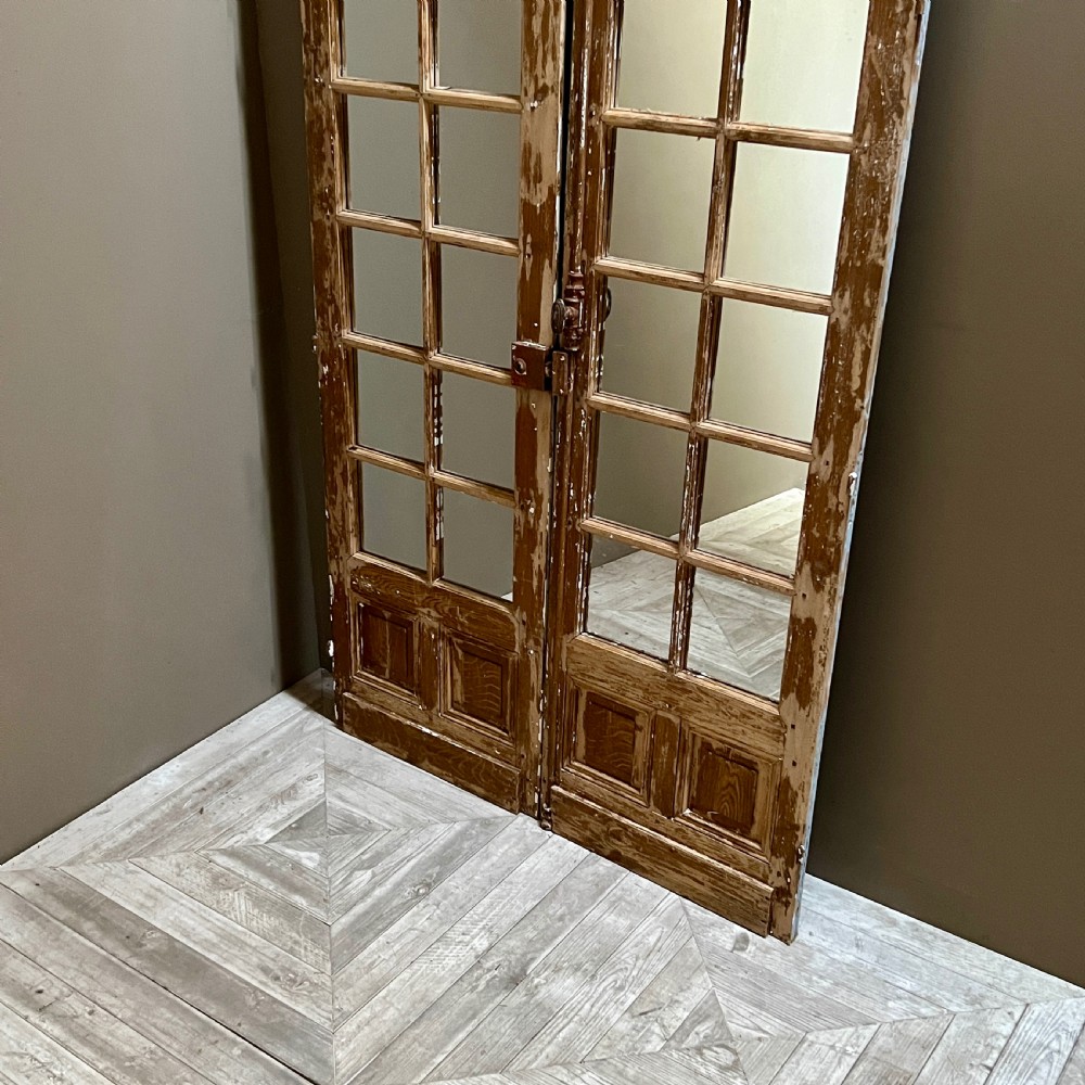 A Large Pair Of Reclaimed French Vintage Door Mirrors View II