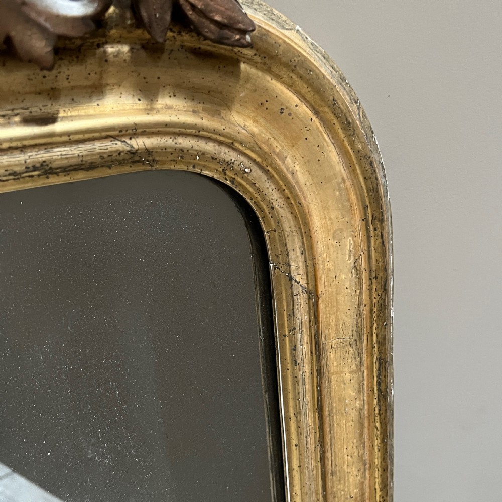 French Giltwood Cherub Crested Mirror View III