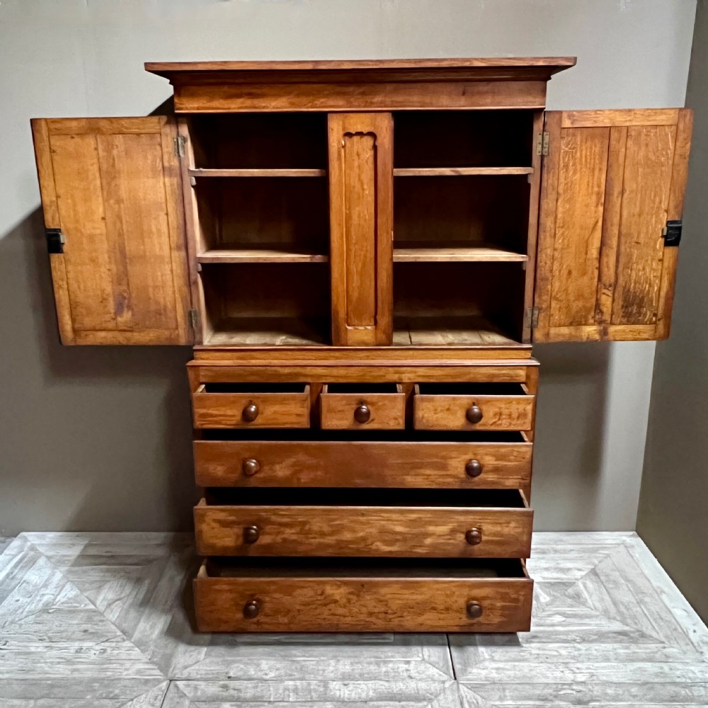 A C19th Oak Housekeeper's Cabinet or Linen Press View III