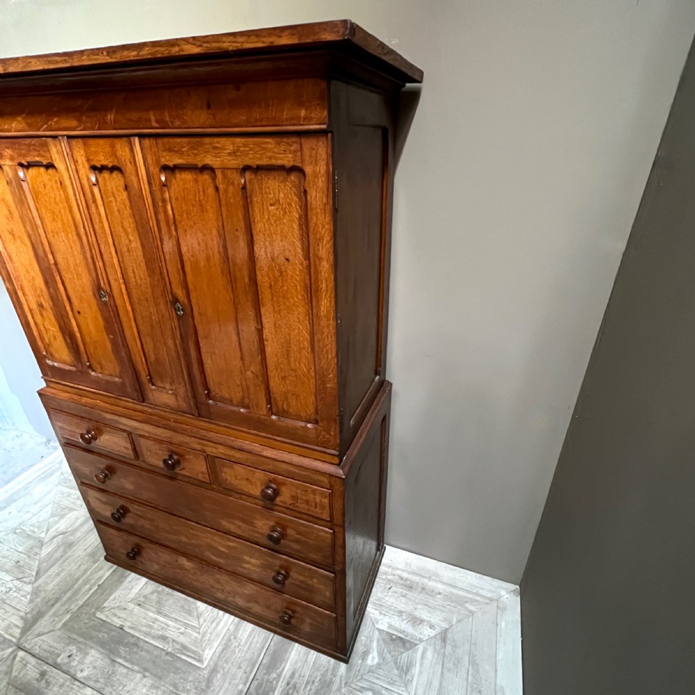 A C19th Oak Housekeeper's Cabinet or Linen Press View IV
