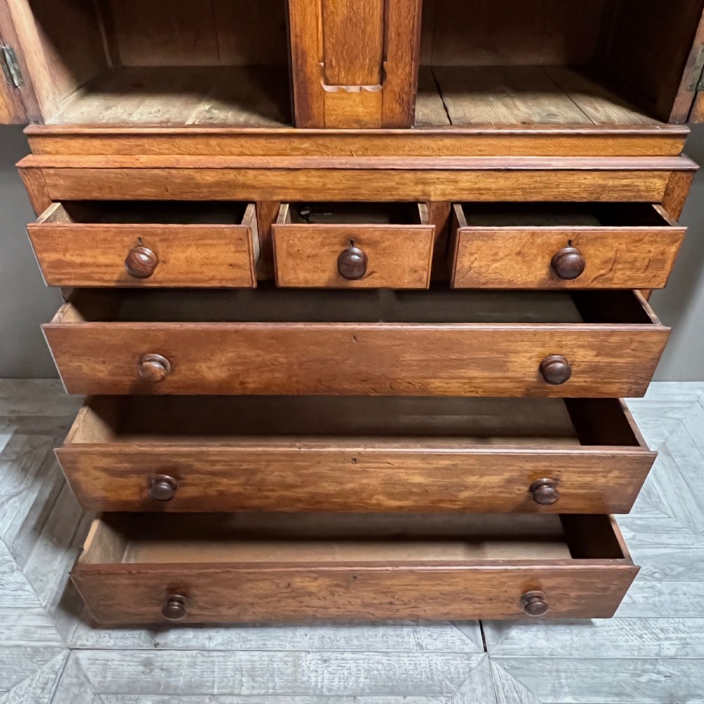 A C19th Oak Housekeeper's Cabinet or Linen Press View V