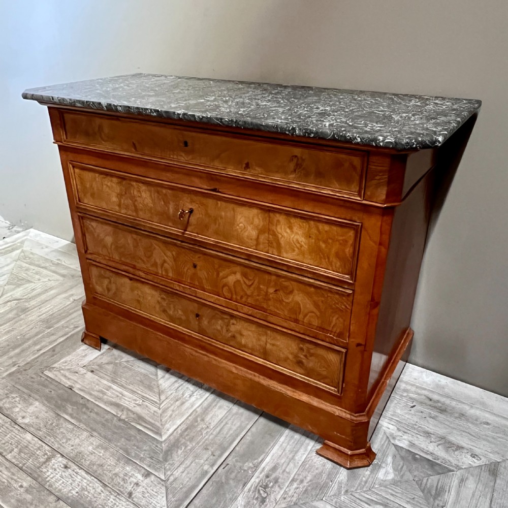 A C19th French Walnut and Marble Commode View III