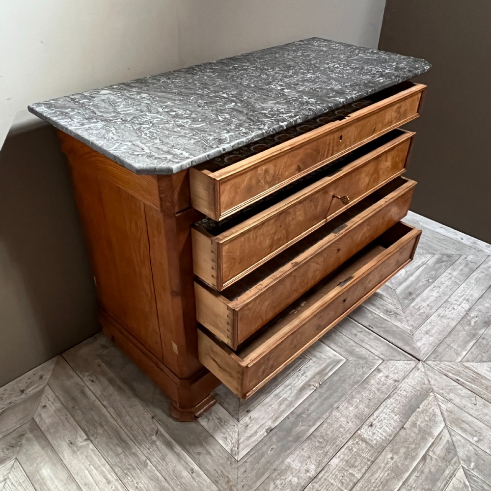A C19th French Walnut and Marble Commode View IV
