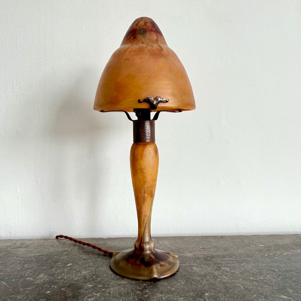 Art Deco Glass Mushroom Lamp by Daum Nancy 