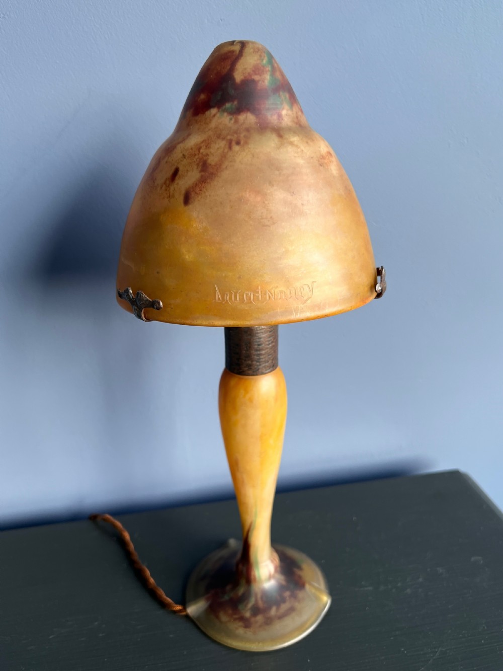Art Deco Glass Mushroom Lamp by Daum Nancy  View VII