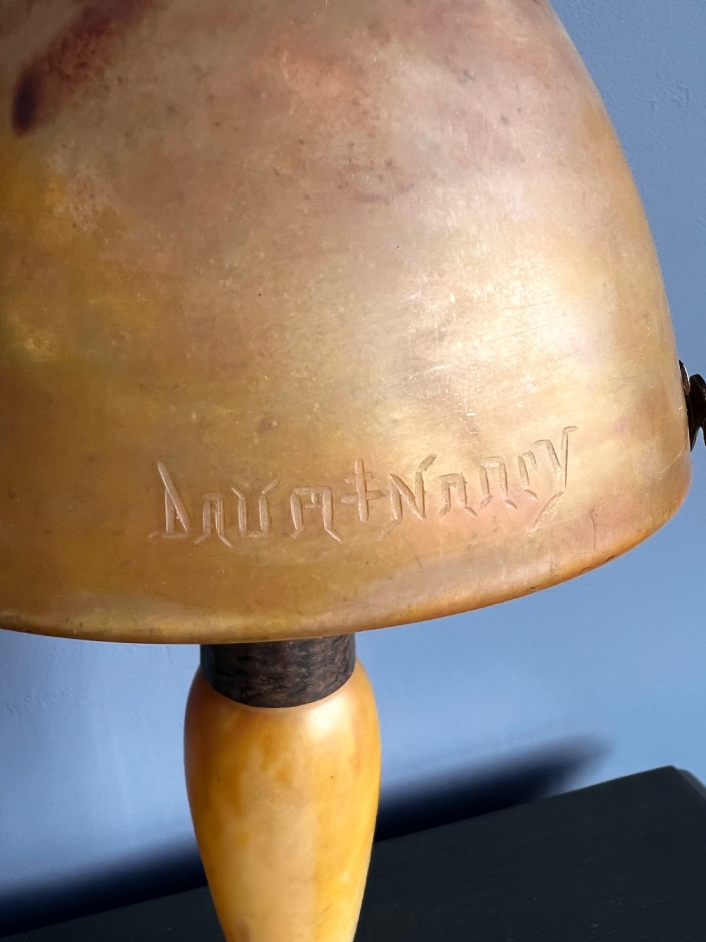 Art Deco Glass Mushroom Lamp by Daum Nancy  View VIII