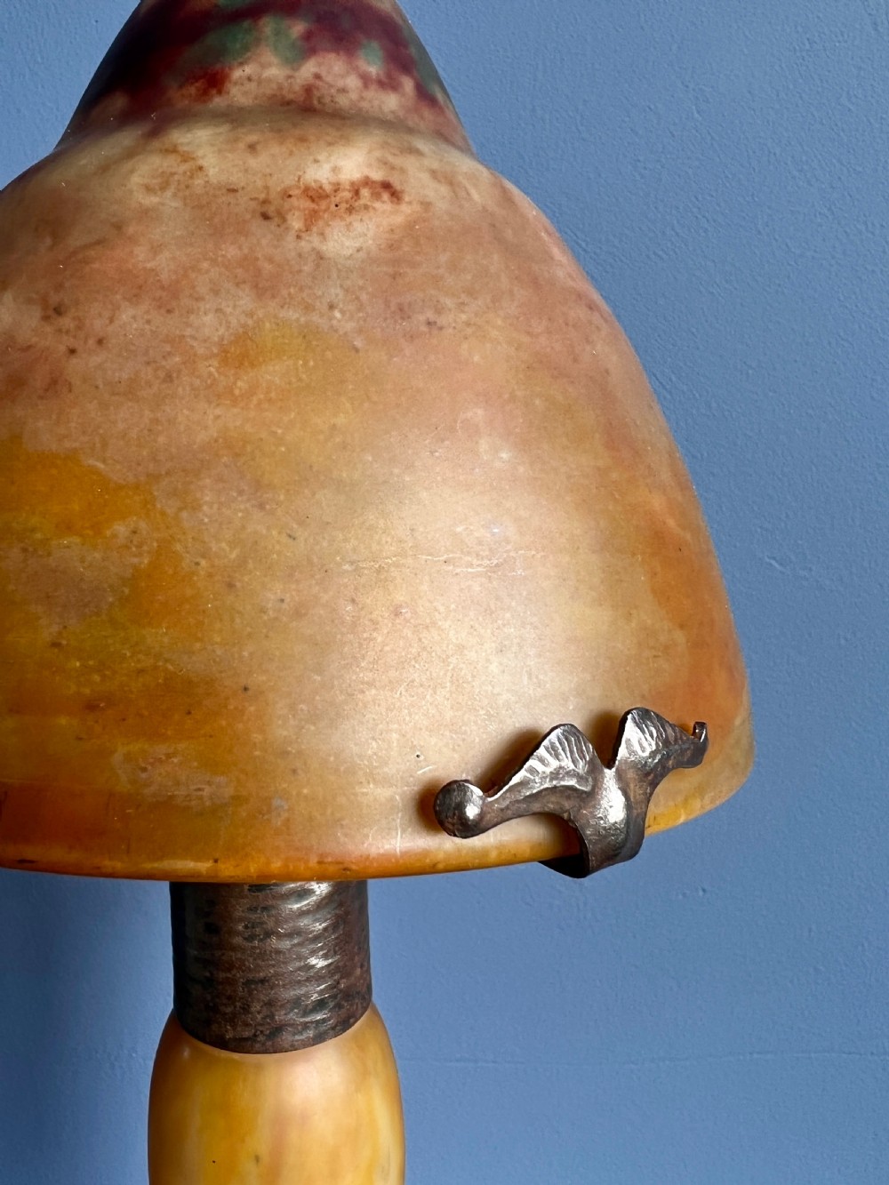 Art Deco Glass Mushroom Lamp by Daum Nancy  View IX