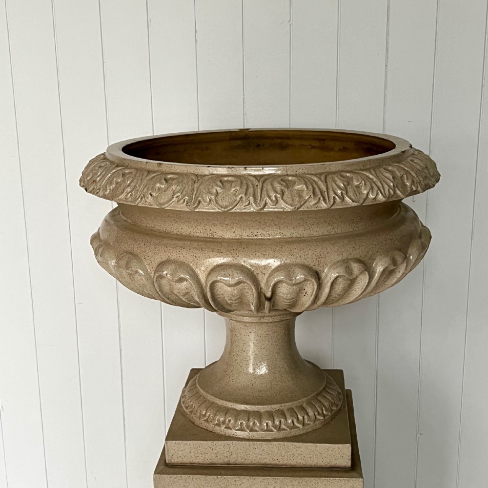 Pair of LEFCO Salt Glazed Garden Urn Planters View II