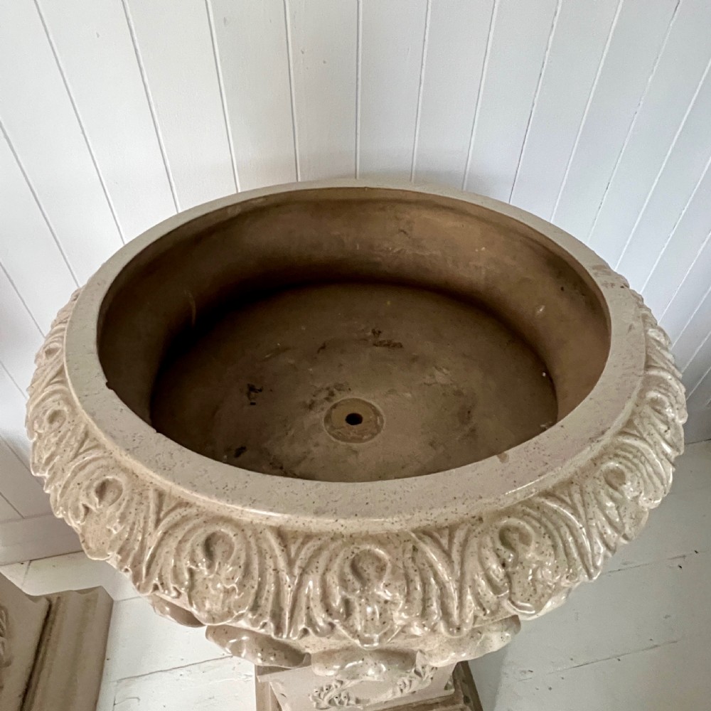 Pair of LEFCO Salt Glazed Garden Urn Planters View VII