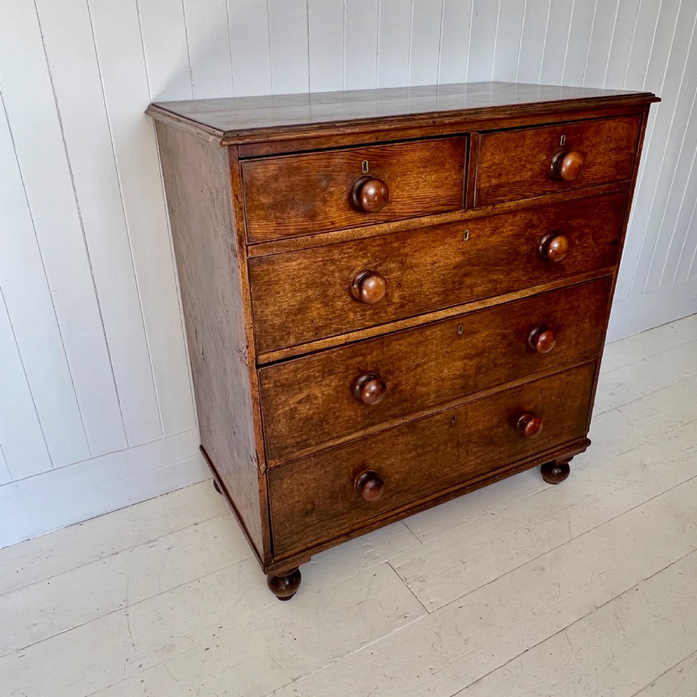 Antique Oak and Elm Chest of Drawers View II