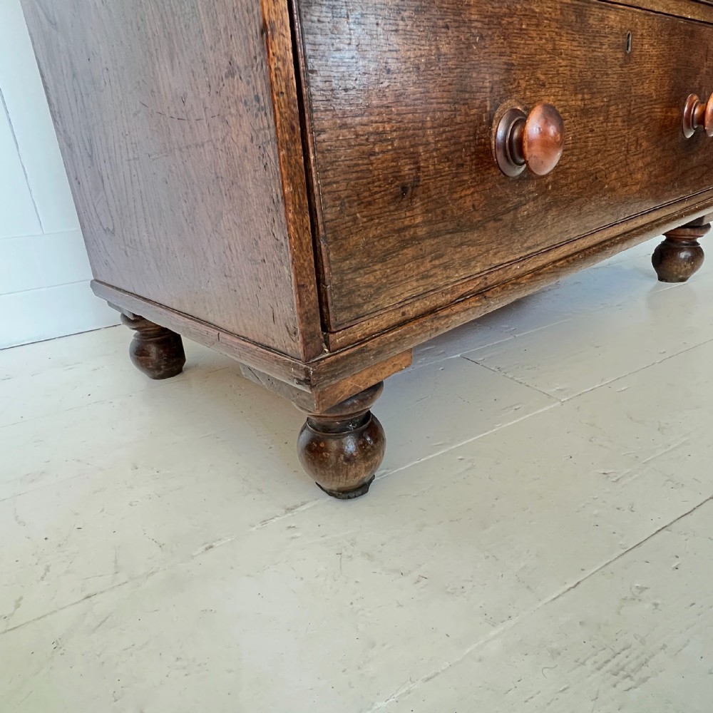 Antique Oak and Elm Chest of Drawers View V