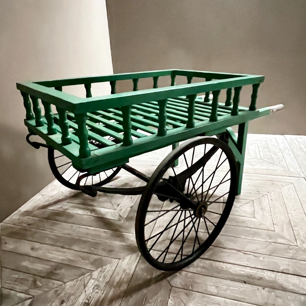 Vintage Flower Sellers Market Cart Stall View III