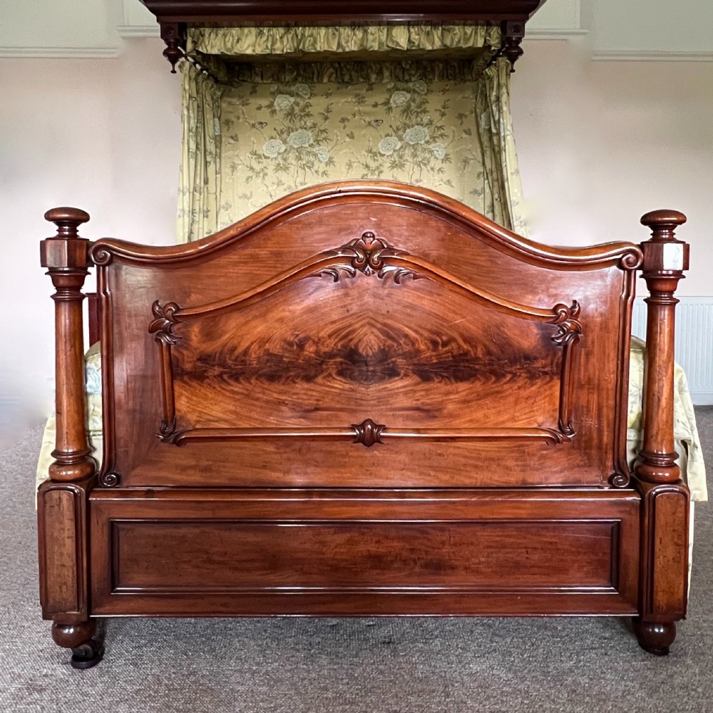 A Quality C19th King Size Mahogany Half Tester Bed