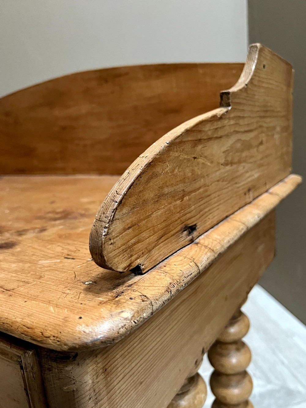 Antique Pine Bobbin Legged Washstand  View VII