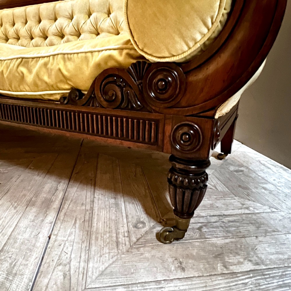 Grand Scale Regency Rosewood Scroll End Sofa View II