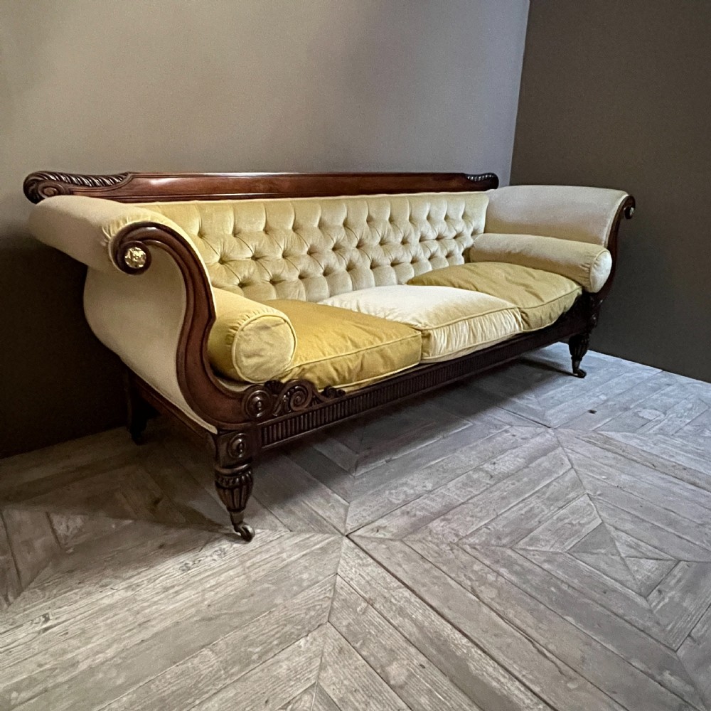 Grand Scale Regency Rosewood Scroll End Sofa View III