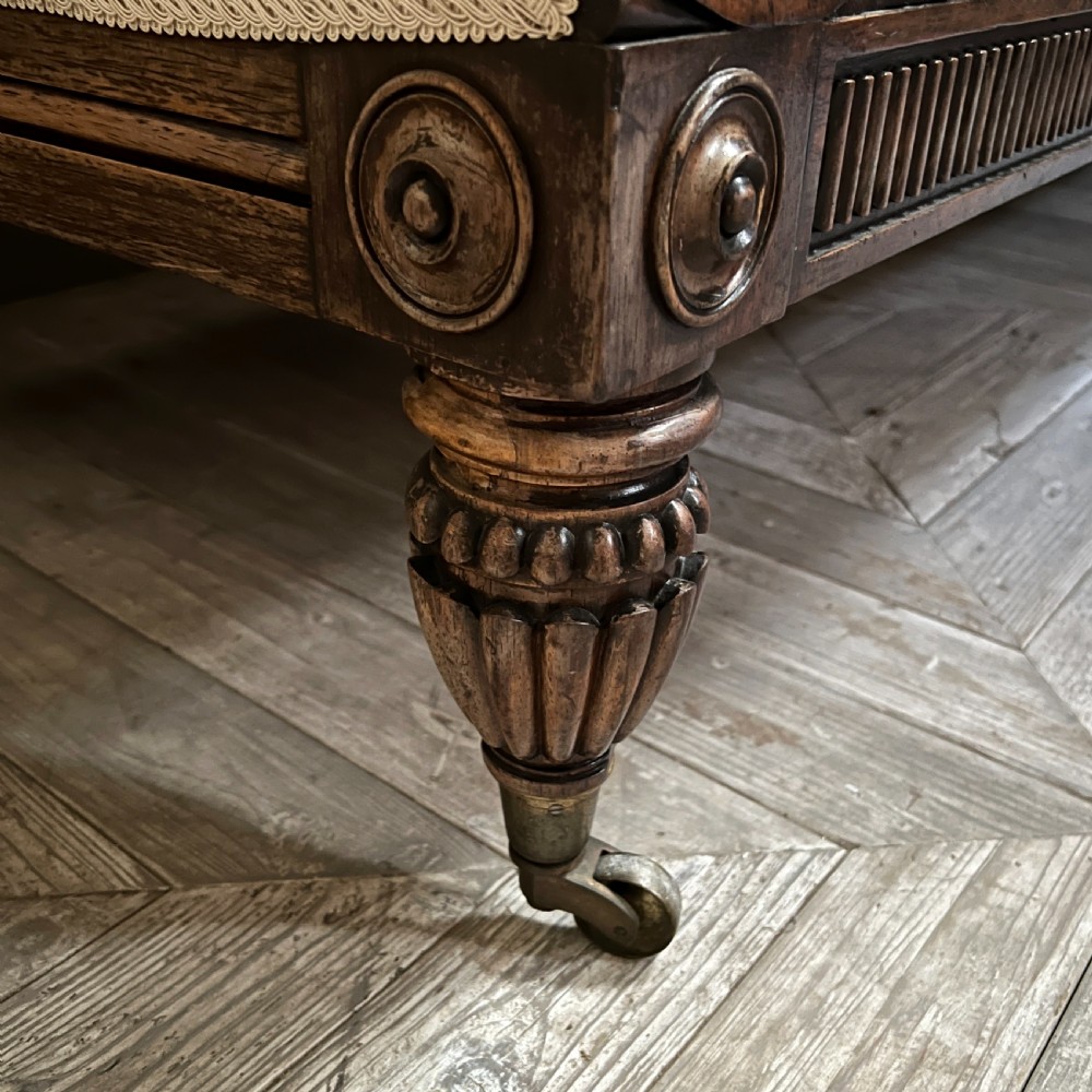 Grand Scale Regency Rosewood Scroll End Sofa View V