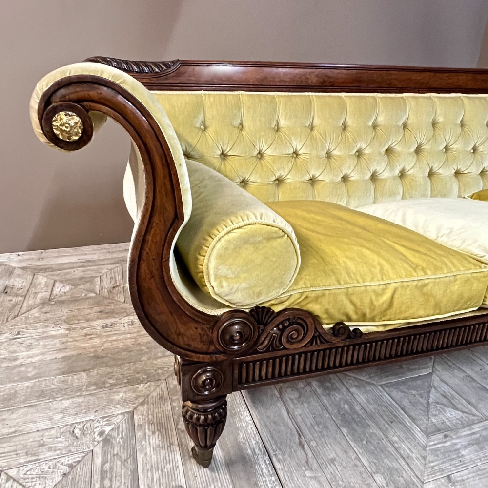 Grand Scale Regency Rosewood Scroll End Sofa View VIII