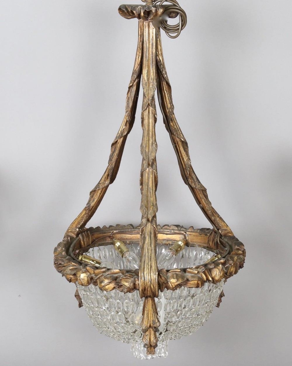An Antique Carved Giltwood Chandelier