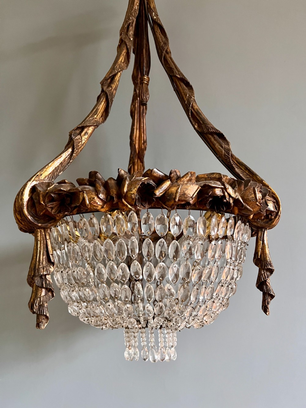 An Antique Carved Giltwood Chandelier View IV