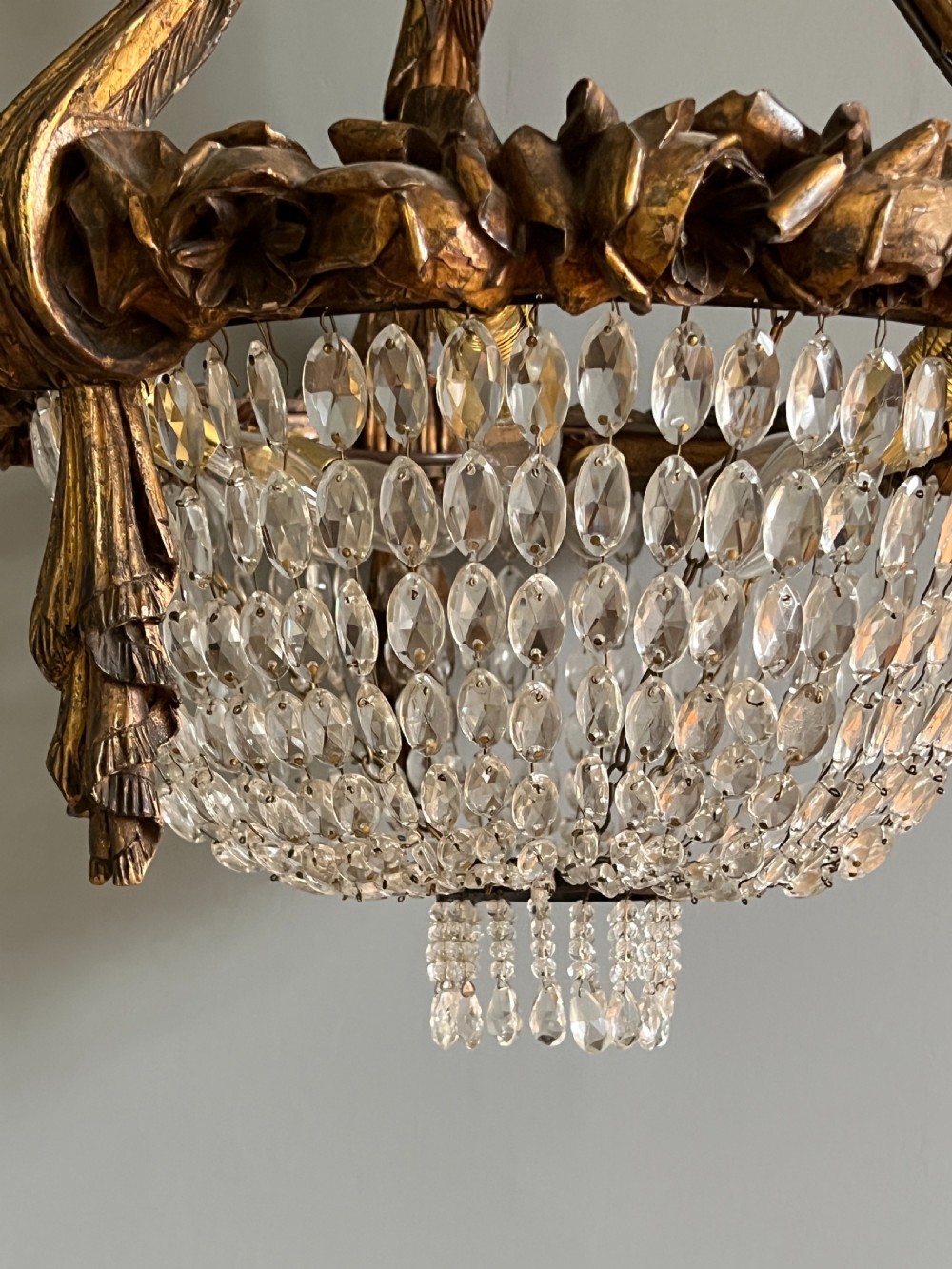 An Antique Carved Giltwood Chandelier View VII