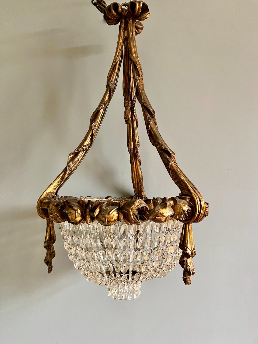 An Antique Carved Giltwood Chandelier View IX