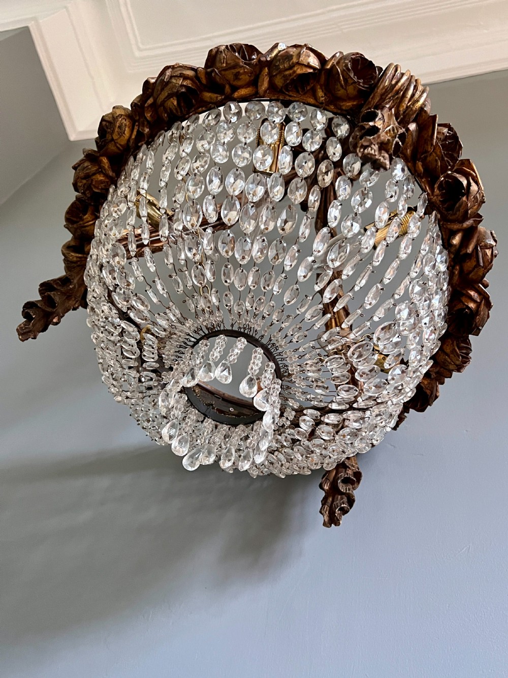 An Antique Carved Giltwood Chandelier View X