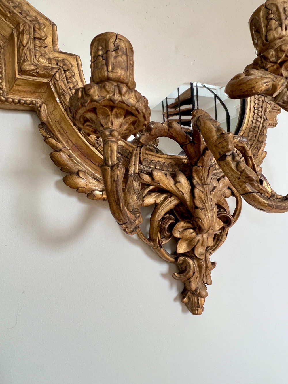 A Large Victorian Giltwood & Gesso Girandole Mirror By Charles Nosotti View V
