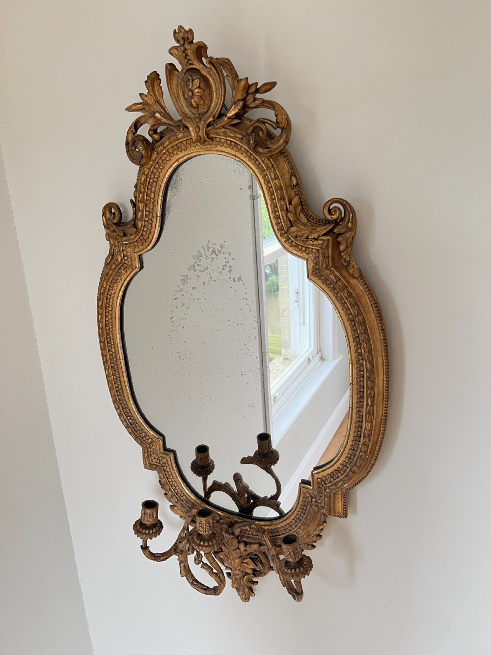 A Large Victorian Giltwood & Gesso Girandole Mirror By Charles Nosotti View VII