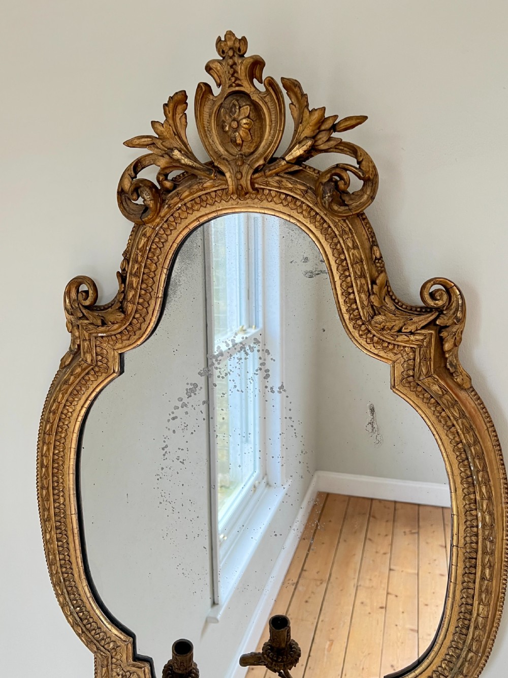 A Large Victorian Giltwood & Gesso Girandole Mirror By Charles Nosotti View VIII