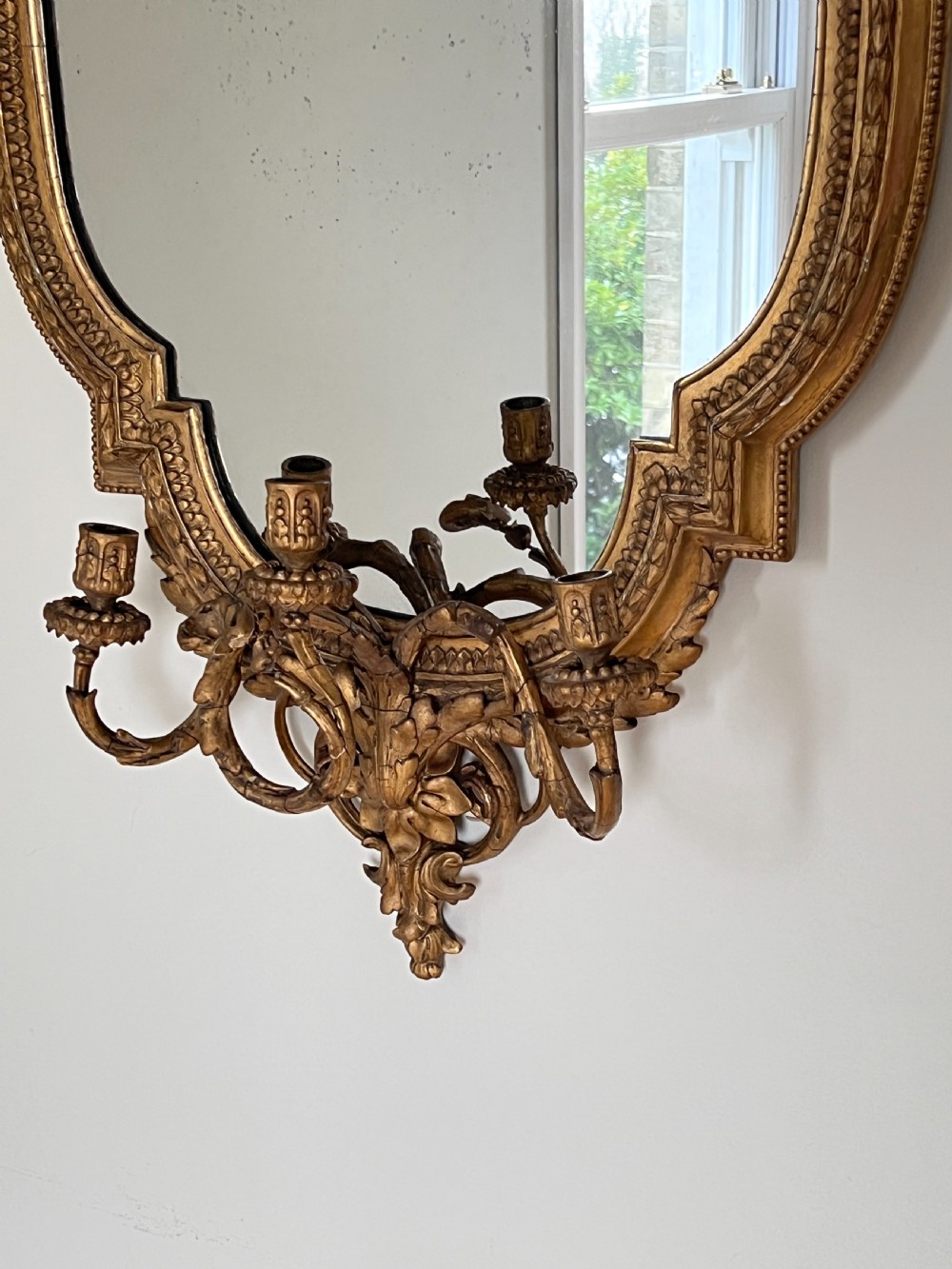 A Large Victorian Giltwood & Gesso Girandole Mirror By Charles Nosotti View X