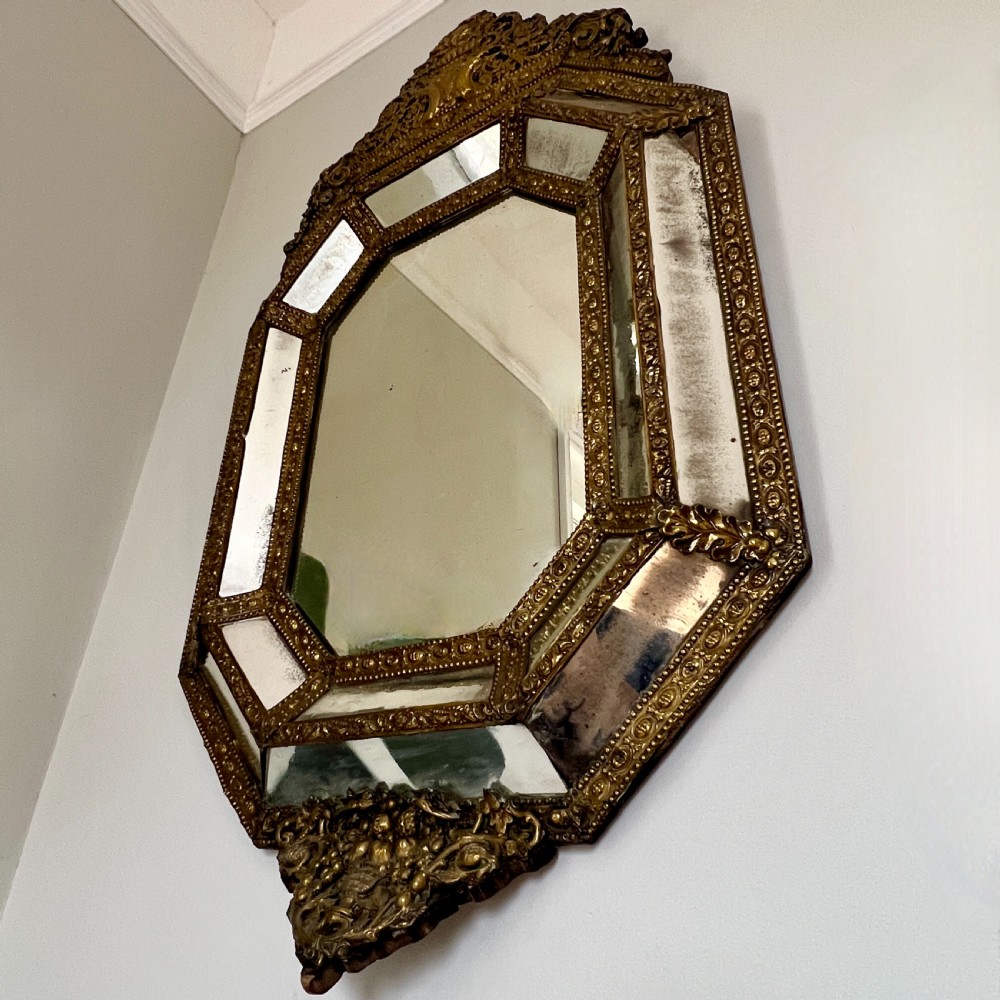 A C19th Continental Repousse Marginal Wall Mirror View V