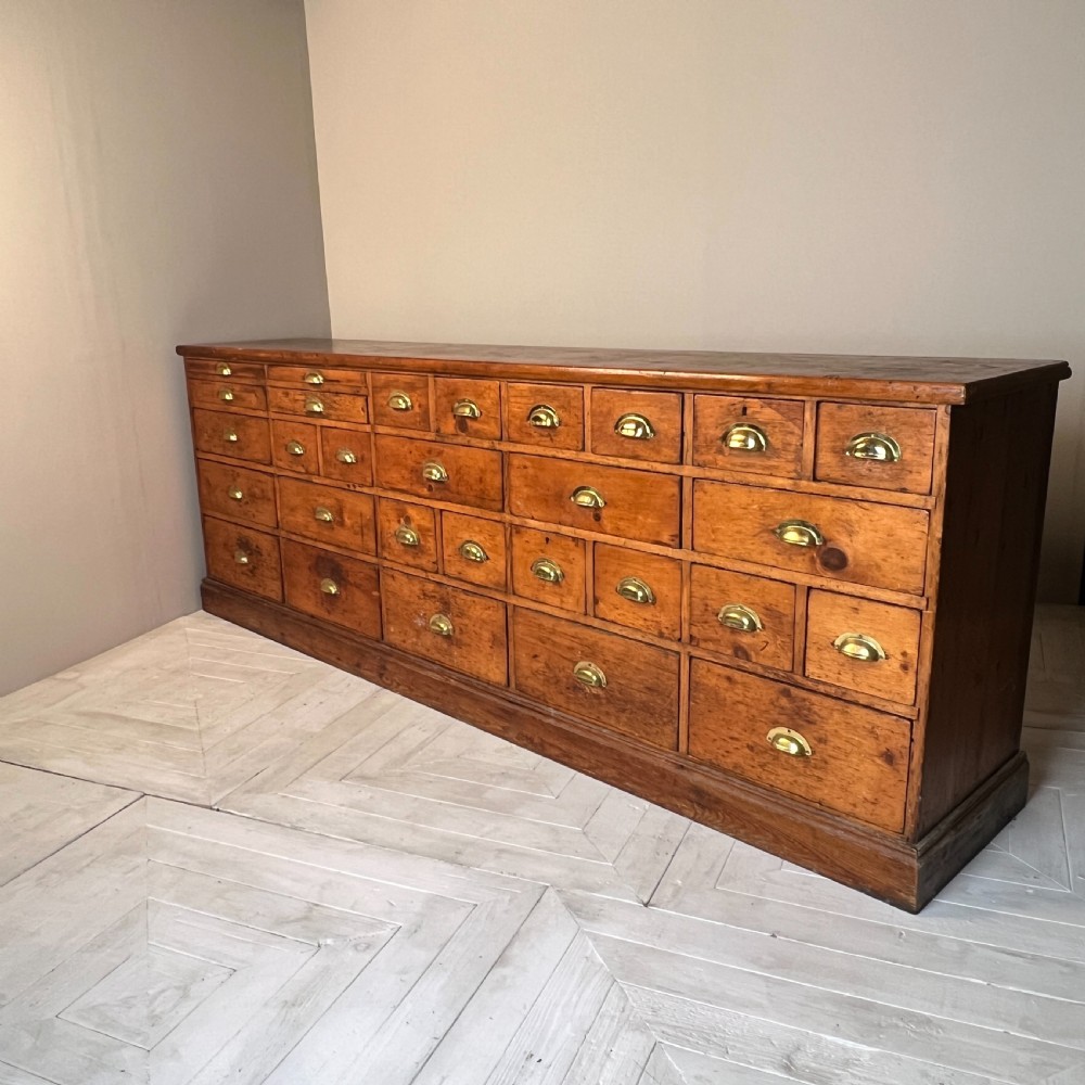 Antique Bank Of Chemist Or Apothecary Drawers
