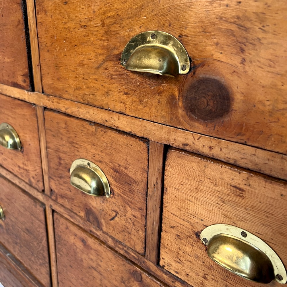 Antique Bank Of Chemist Or Apothecary Drawers View IV