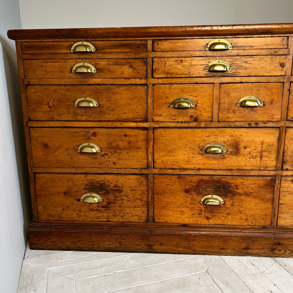 Antique Bank Of Chemist Or Apothecary Drawers View VII