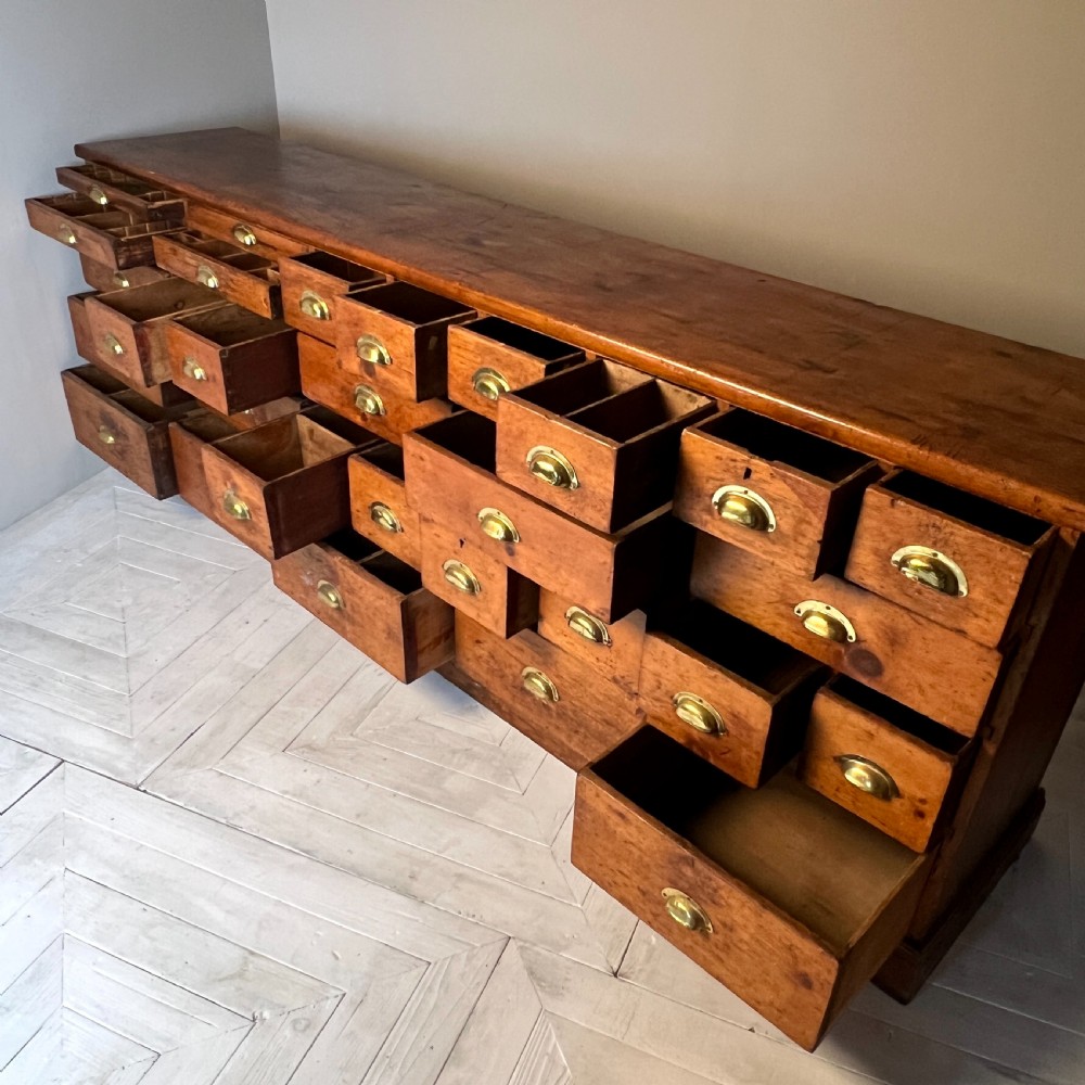 Antique Bank Of Chemist Or Apothecary Drawers View X