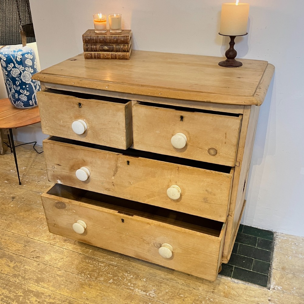 Victorian Stripped Pine Chest Of Drawers View II