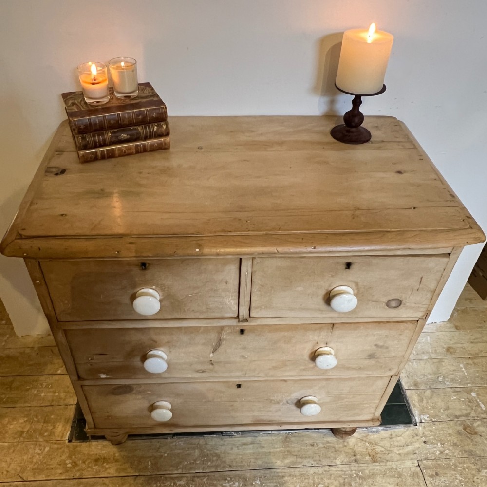 Victorian Stripped Pine Chest Of Drawers View III