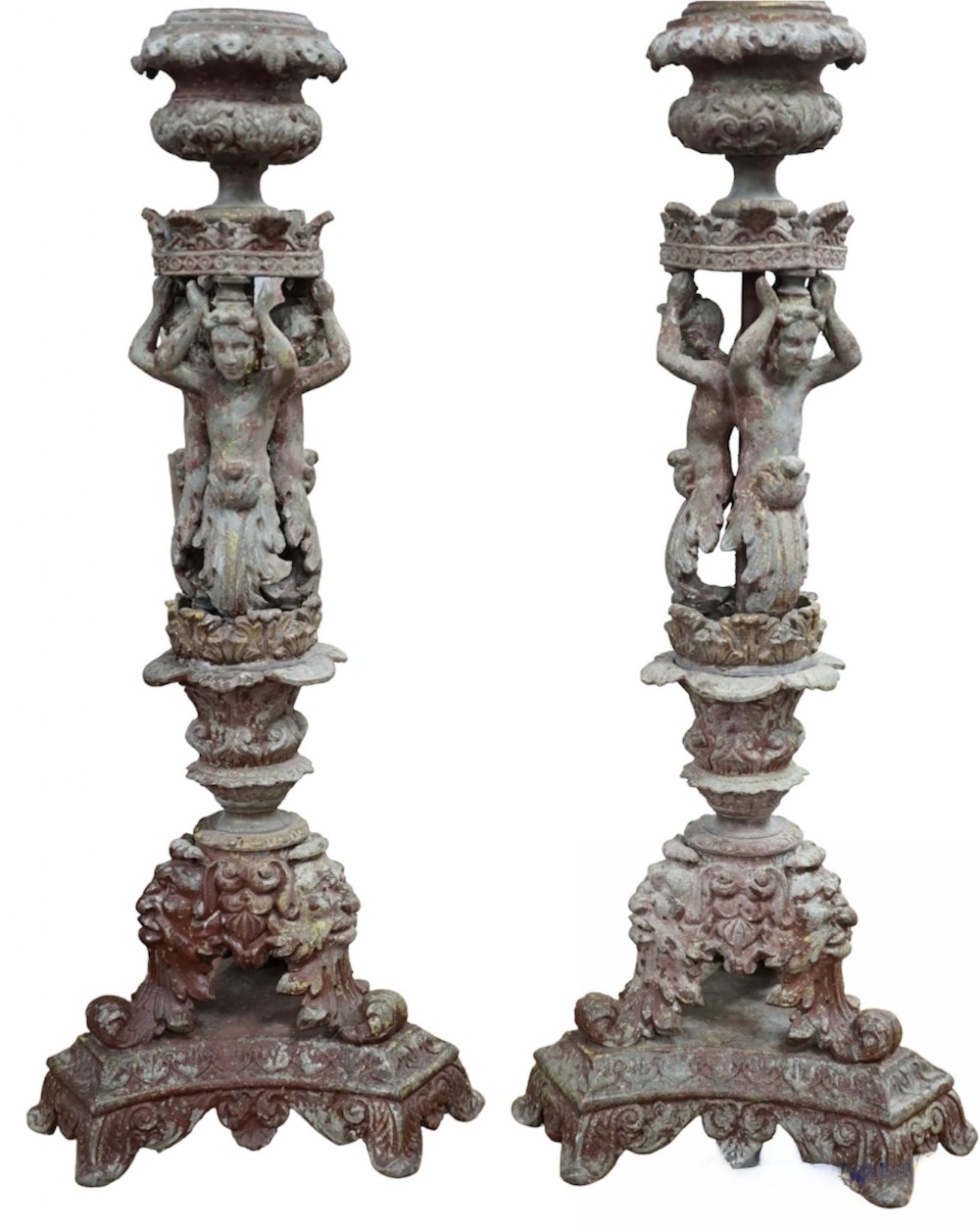 Pair Of French Iron Candle Sticks