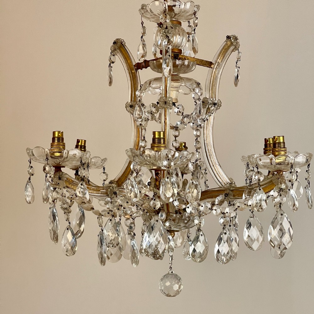French Marie Therese Style Six Arm Chandelier View II